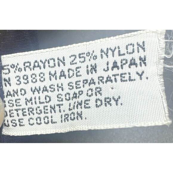 VTG Square Navy BLUE Yellow White Orange 20” X 20” Scarf Japan Rayon Nylon - Picture 3 of 3